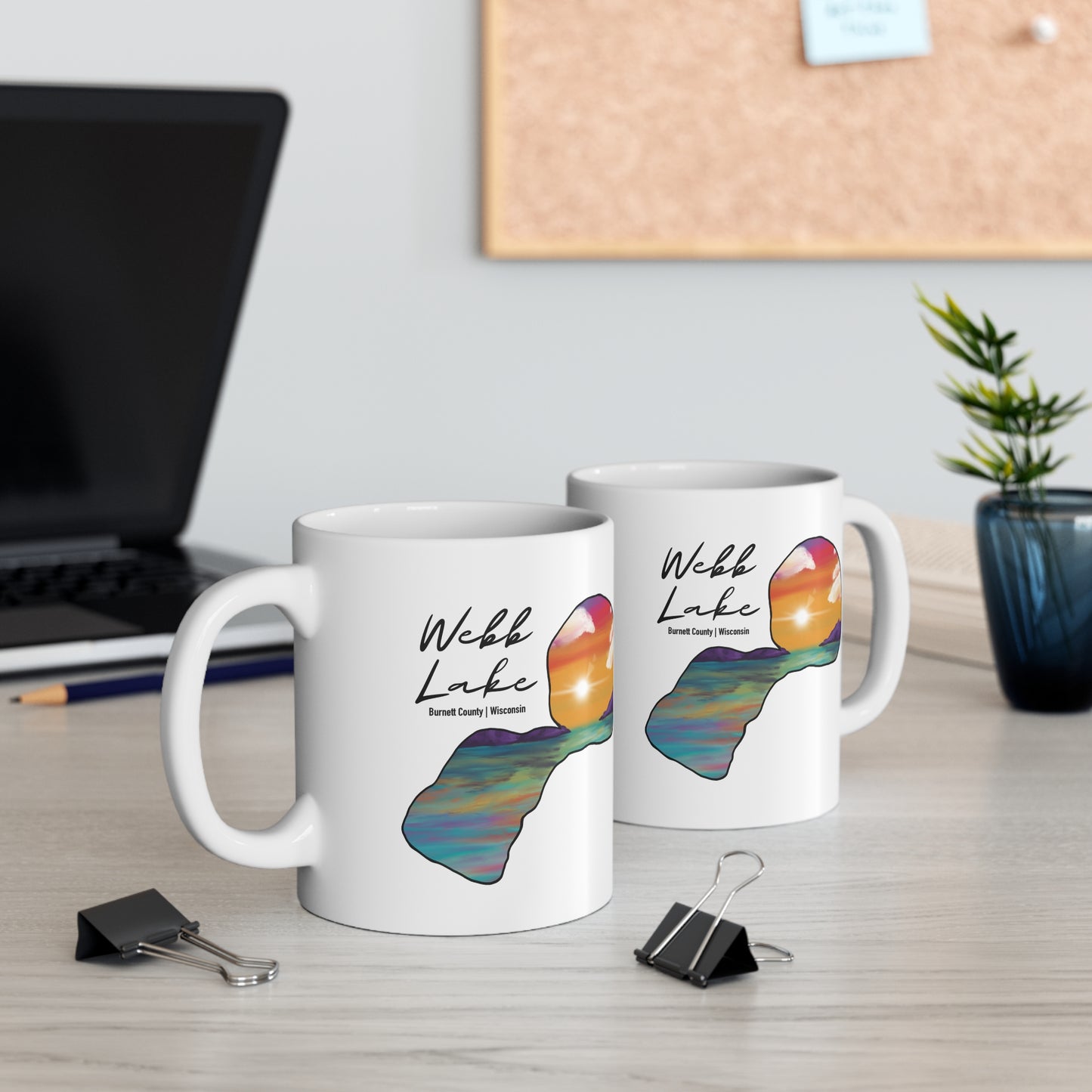 Webb Lake | Burnett County, WI | Sunset Lake | White |  Sunset | Mug