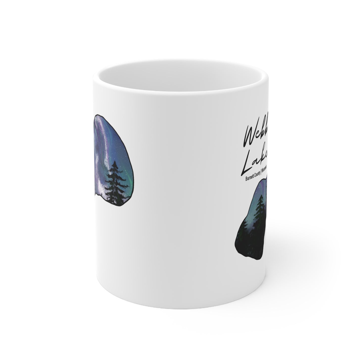 Webb Lake | Burnett County, WI | Northern Lights |  White | Mug