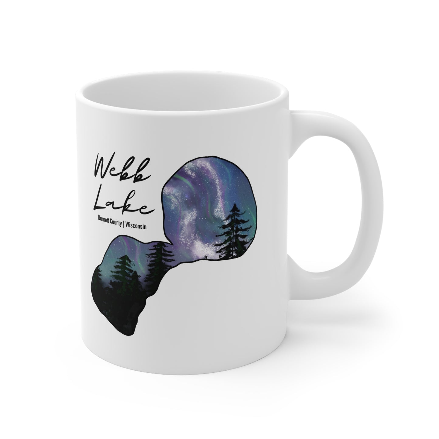 Webb Lake | Burnett County, WI | Northern Lights |  White | Mug