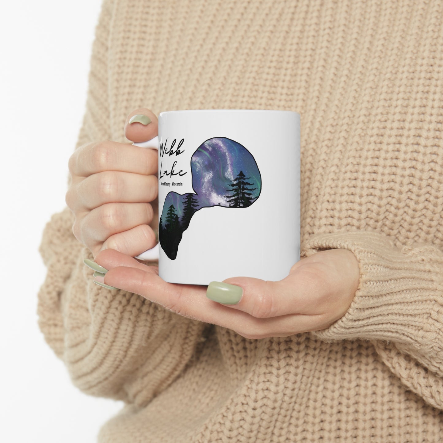 Webb Lake | Burnett County, WI | Northern Lights |  White | Mug