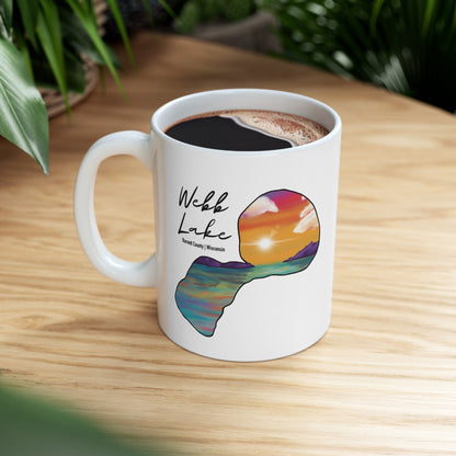 Webb Lake | Burnett County, WI | Sunset Lake | White |  Sunset | Mug