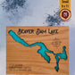 Beaver Dam Lake Resin Wall Art | Barron County WI | Lake Map | Wood Lake Map