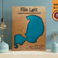 Fish Lake Resin Wall Art | Burnett County WI | Lake Map | Wood Lake Map