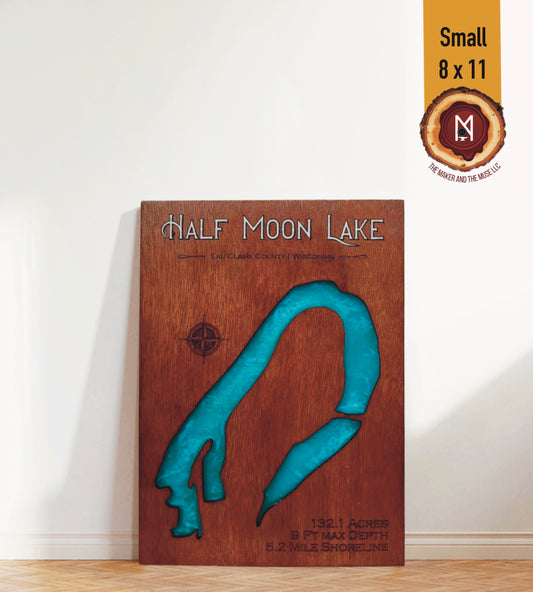 Half Moon Lake Resin Wall Art | Eau Claire County WI