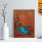 Lake Wissota Resin Wall Art | Eau Claire County WI | Lake Map | Wood Lake Map