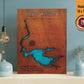 Lake Wissota Resin Wall Art | Eau Claire County WI | Lake Map | Wood Lake Map