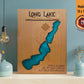 Long Lake Resin Wall Art | Burnett County WI | Lake Map | Wood Lake Map