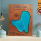 Moon Lake Resin Wall Art | Barron County WI | Lake Map | Wood Lake Map