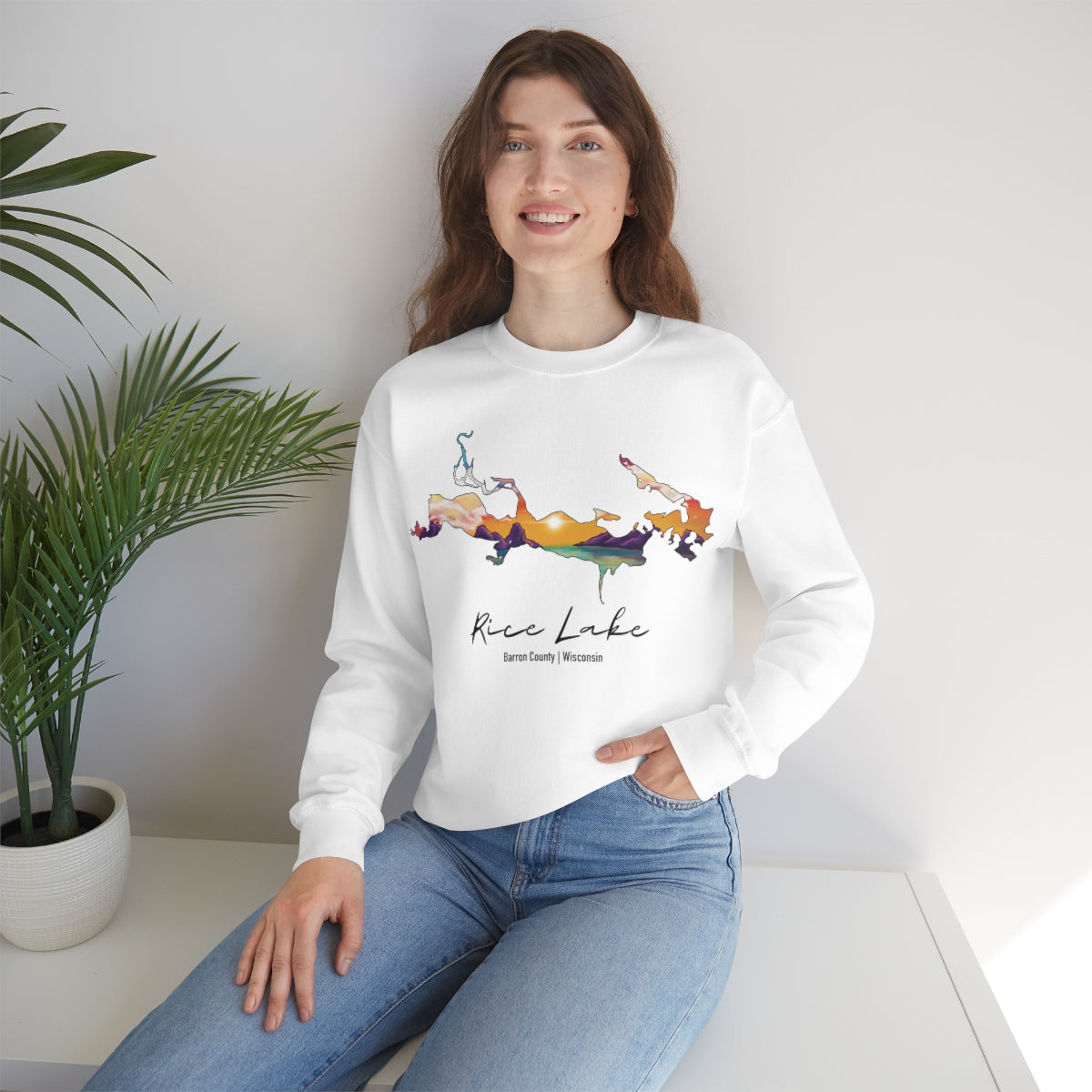 Rice Lake | Sunset | Crewneck Sweatshirt