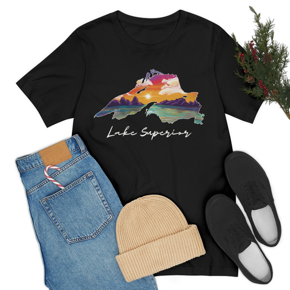 Lake Superior | Sunset Lake | Unisex Jersey T shirt