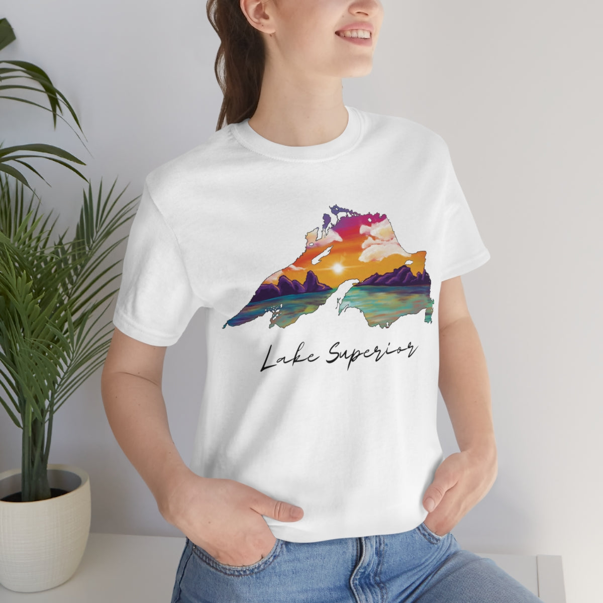 Lake Superior | Sunset Lake | Unisex Jersey T shirt