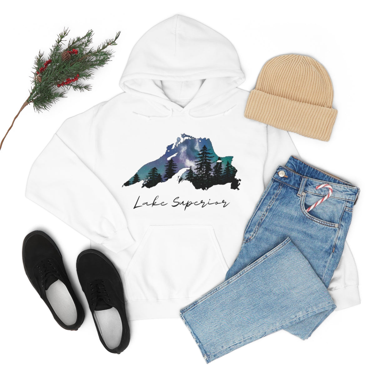 Lake Superior | Northern Lights |  Hooded Sweatshirt