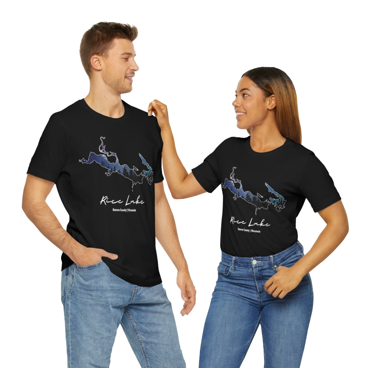 Rice Lake | Rice Lake Wisconsin | Barron County | Northern Lights | Unisex Jersey T shirt