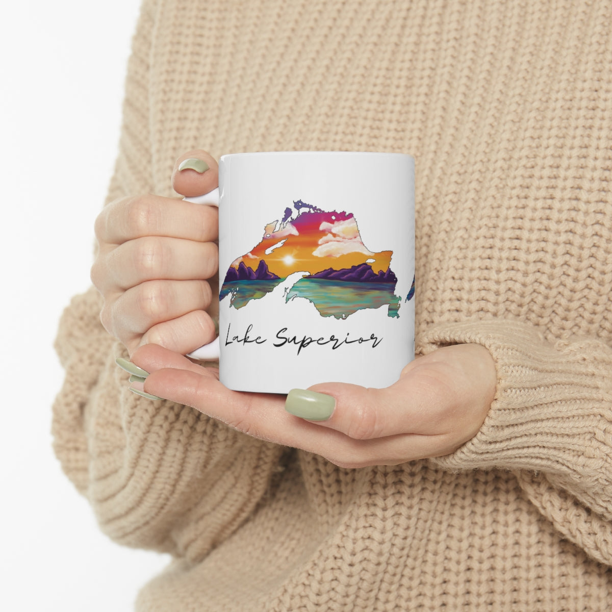 Lake Superior | Sunset Lake | White |  Sunset | Mug