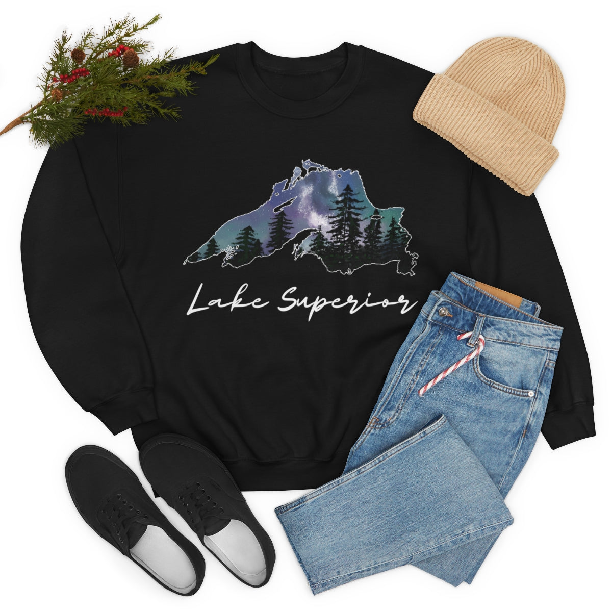 Lake Superior | Northern Lights | Crewneck Sweatshirt