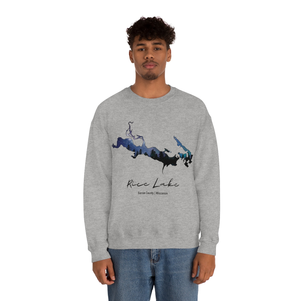 Rice Lake | Northern Lights | Crewneck Sweatshirt