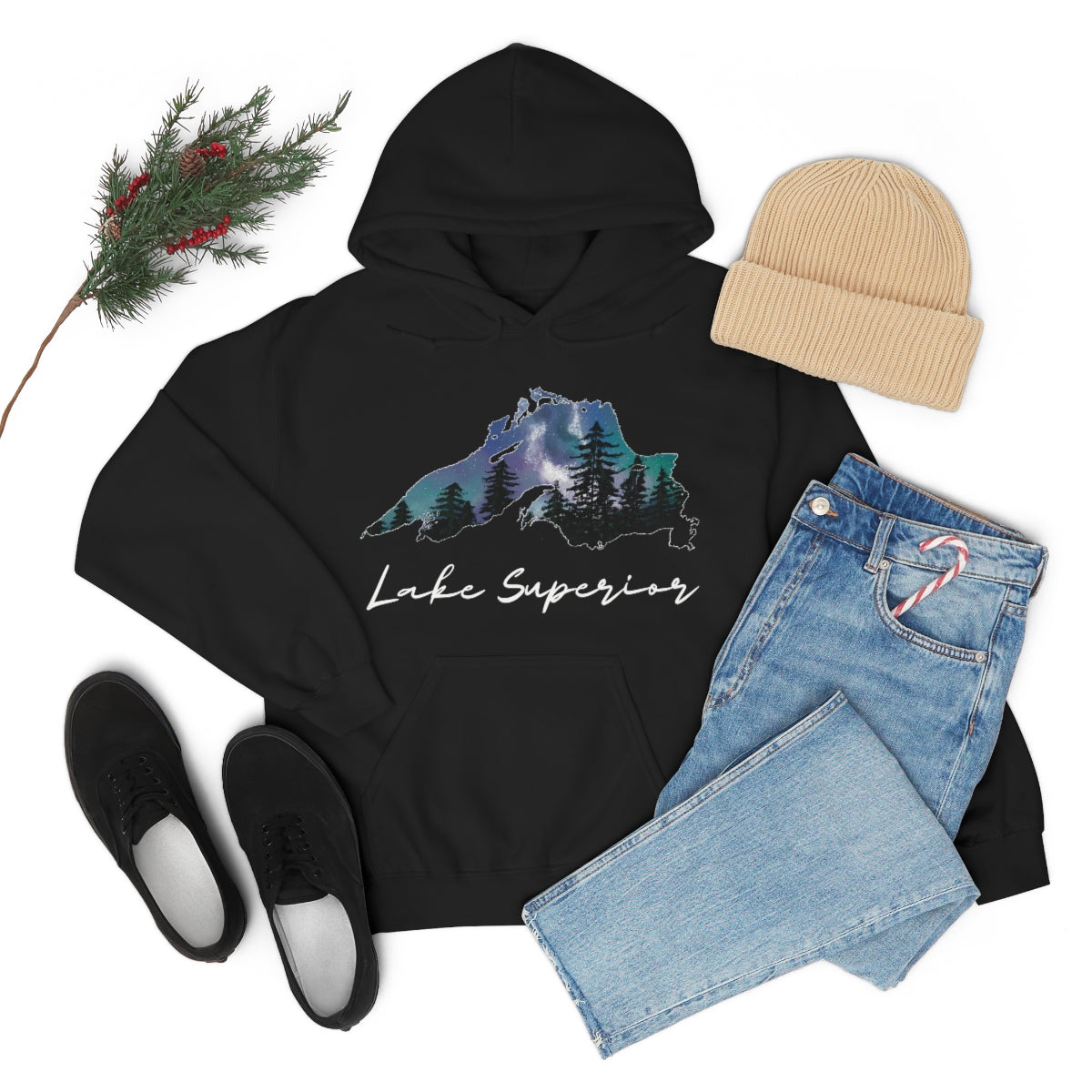 Lake Superior | Northern Lights |  Hooded Sweatshirt