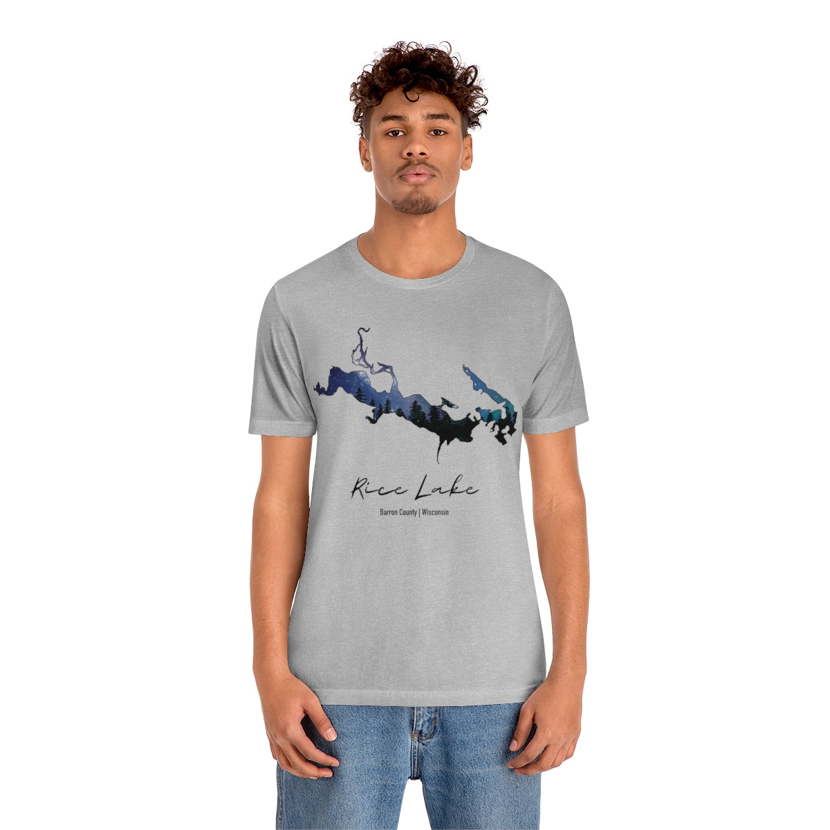 Rice Lake | Rice Lake Wisconsin | Barron County | Northern Lights | Unisex Jersey T shirt