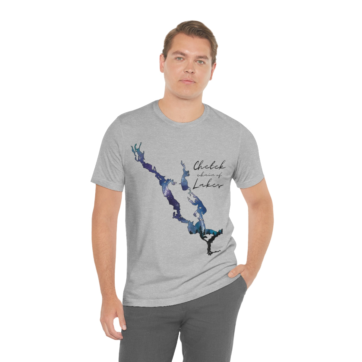 Chetek chain of Lakes | Northern Lights | Unisex Jersey T shirt