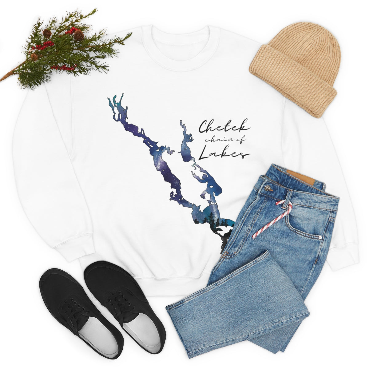 Chetek chain of Lakes | Northern Lights | Crewneck Sweatshirt