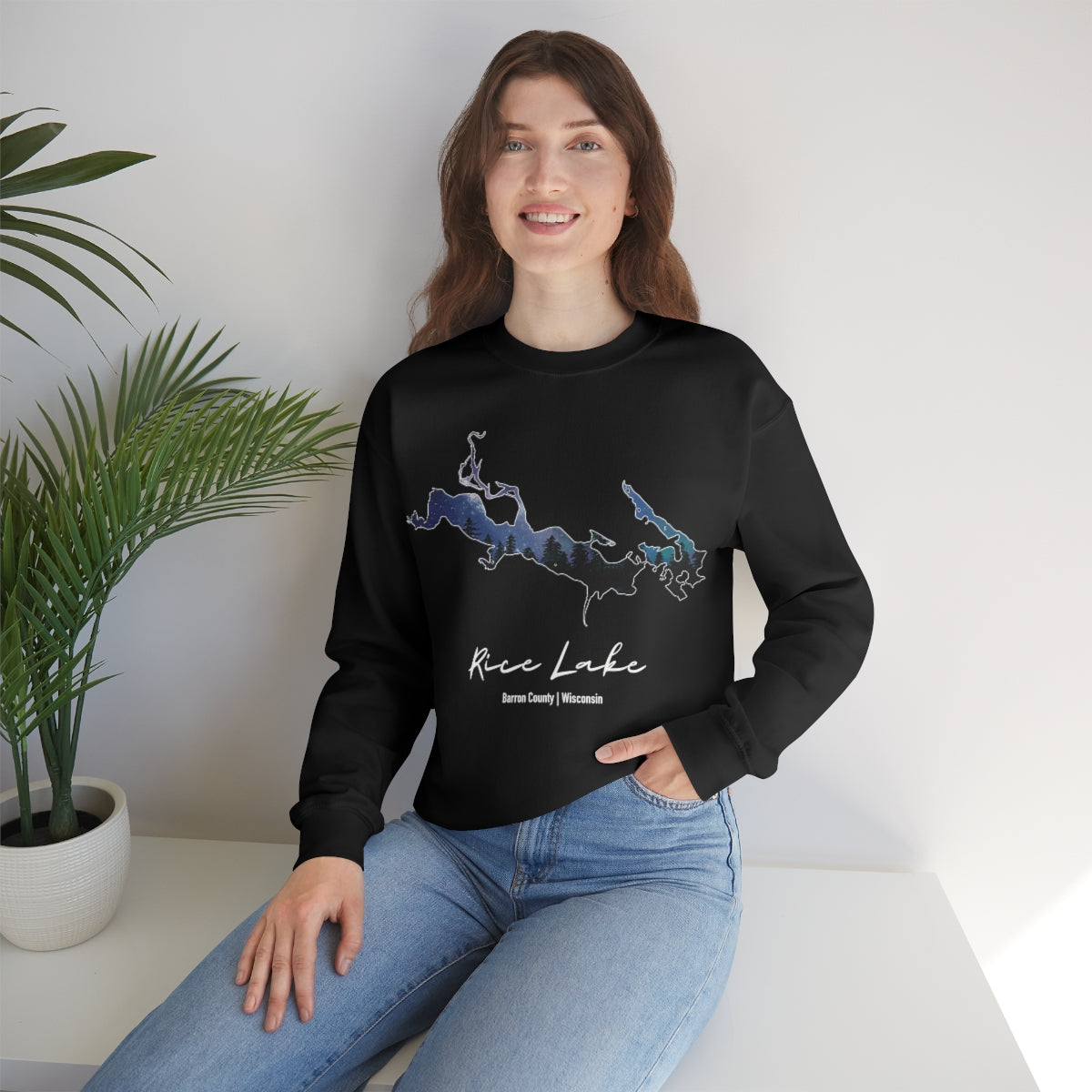 Rice Lake | Northern Lights | Crewneck Sweatshirt