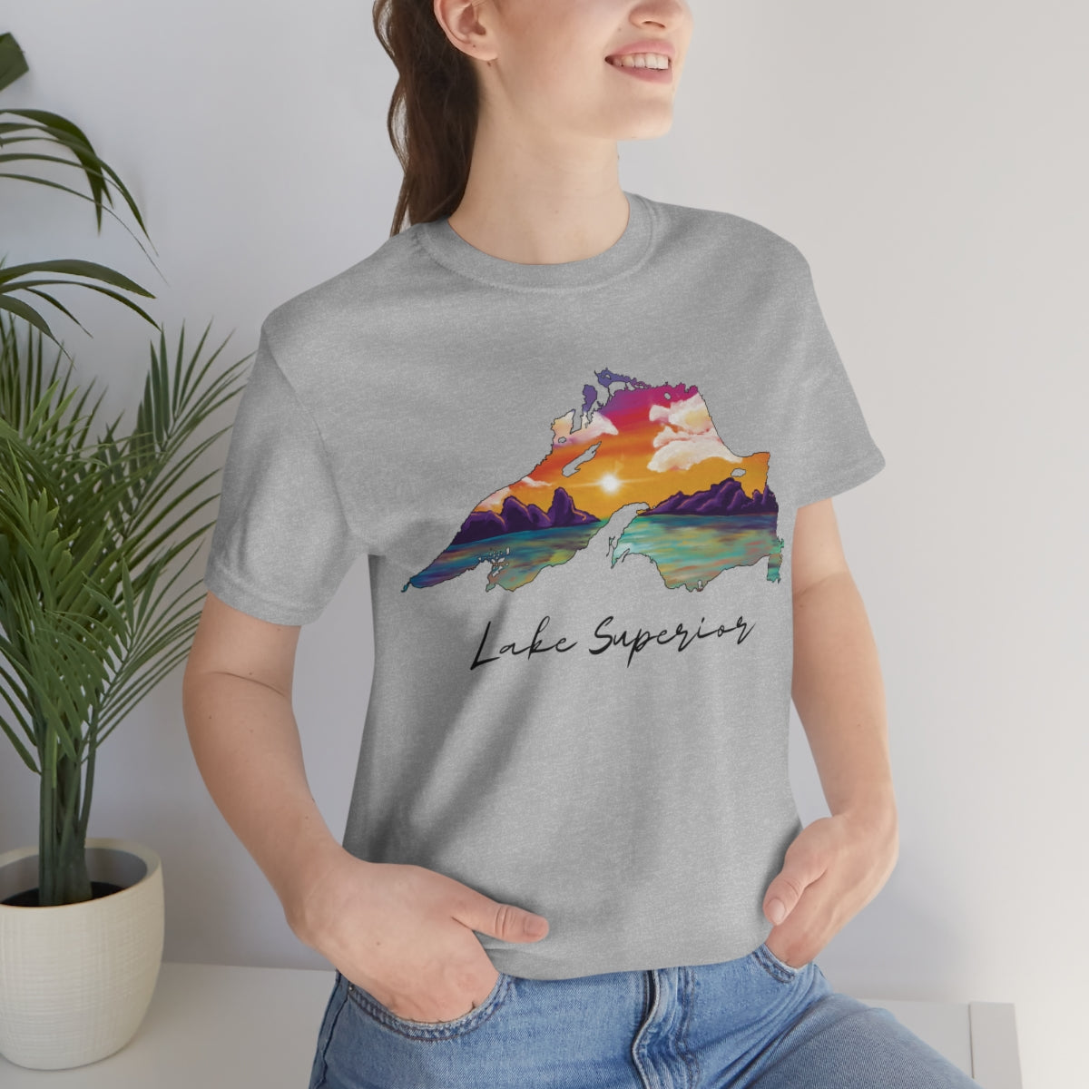 Lake Superior | Sunset Lake | Unisex Jersey T shirt