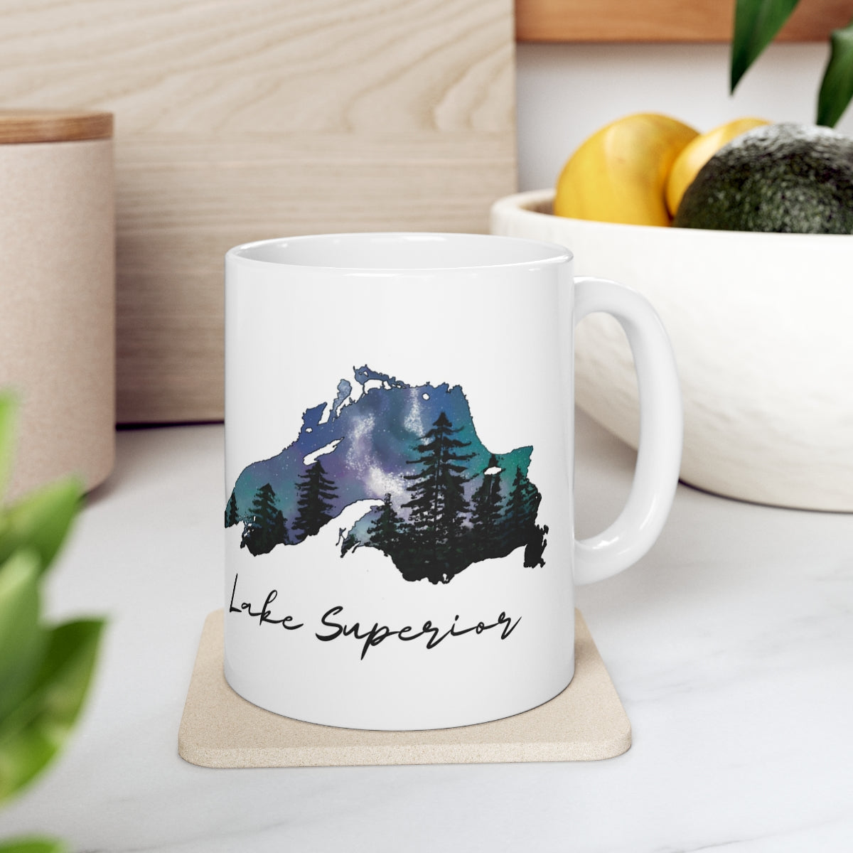 Lake Superior | Northern Lights |  White | Mug