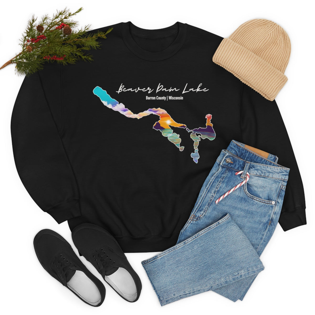 Beaver Dam Lake | Cumberland WI| Sunset | Crewneck Sweatshirt