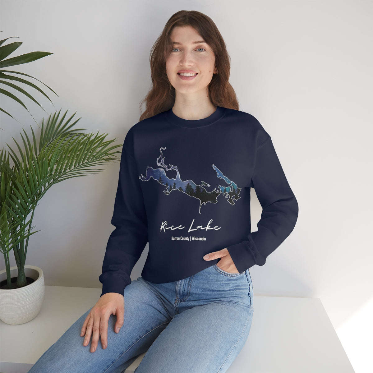 Rice Lake | Northern Lights | Crewneck Sweatshirt