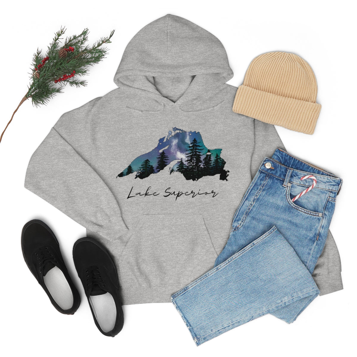 Lake Superior | Northern Lights |  Hooded Sweatshirt