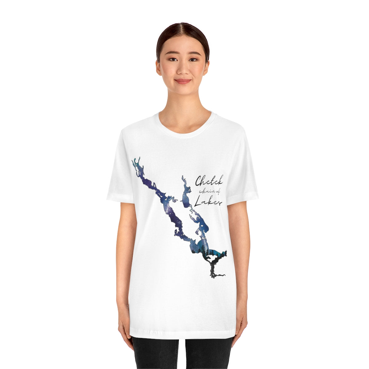 Chetek chain of Lakes | Northern Lights | Unisex Jersey T shirt