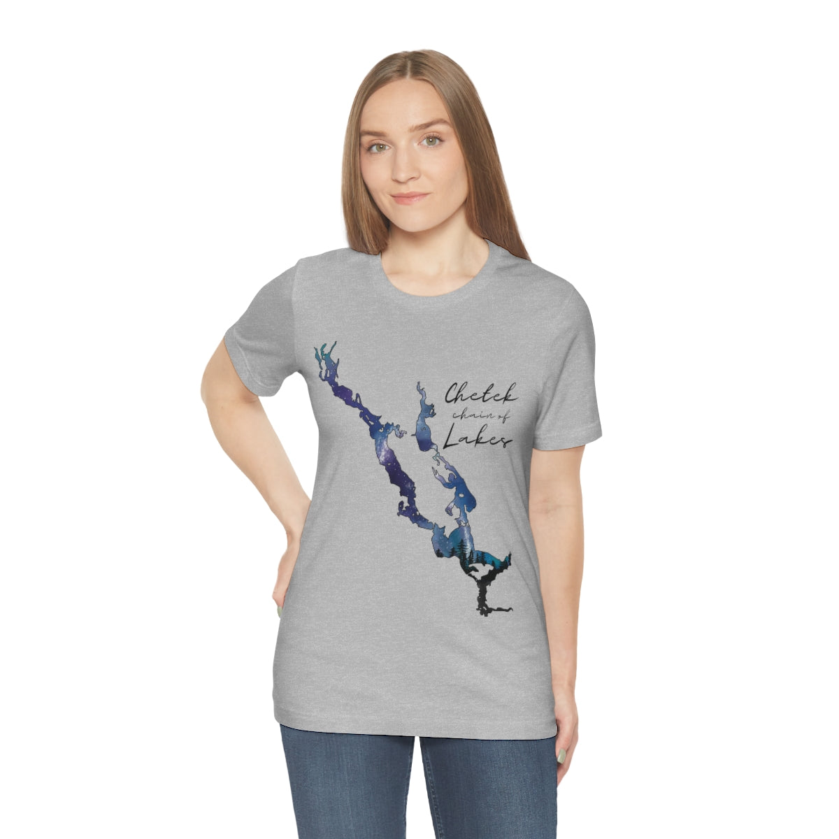 Chetek chain of Lakes | Northern Lights | Unisex Jersey T shirt