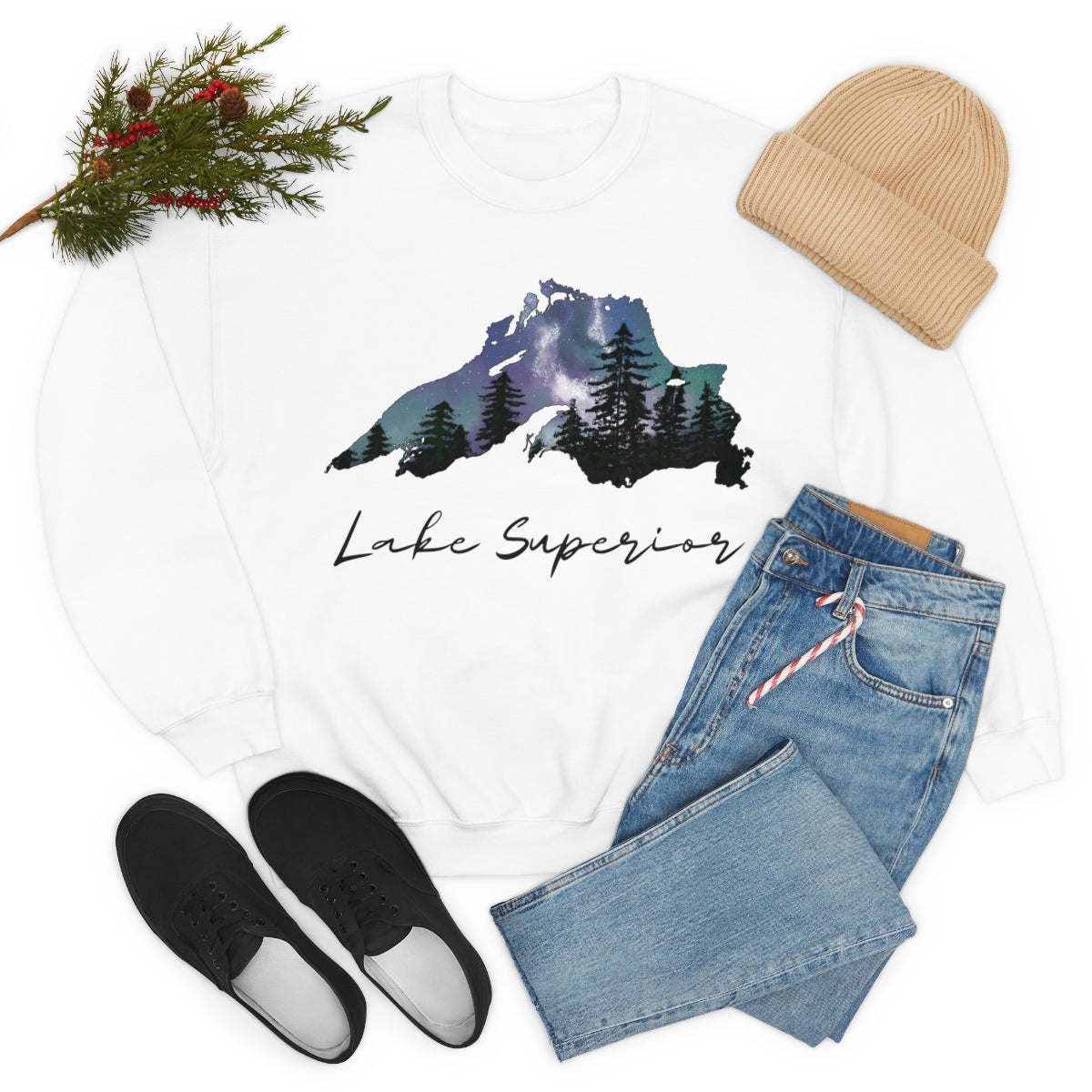 Lake Superior | Northern Lights | Crewneck Sweatshirt