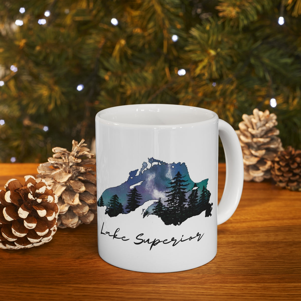 Lake Superior | Northern Lights |  White | Mug