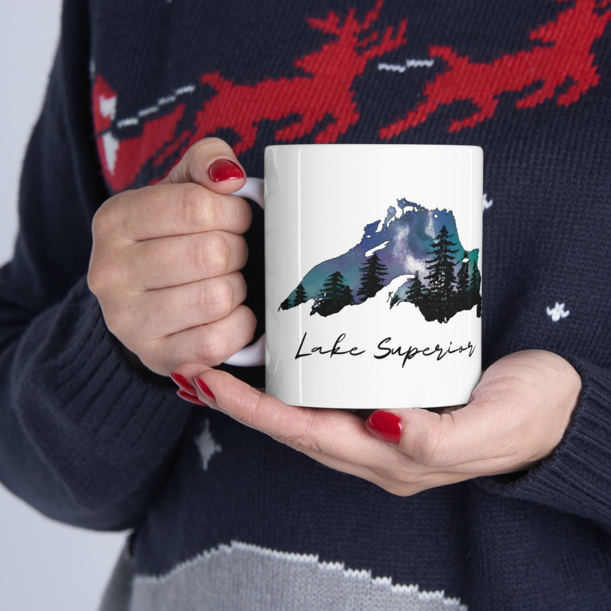 Lake Superior | Northern Lights |  White | Mug