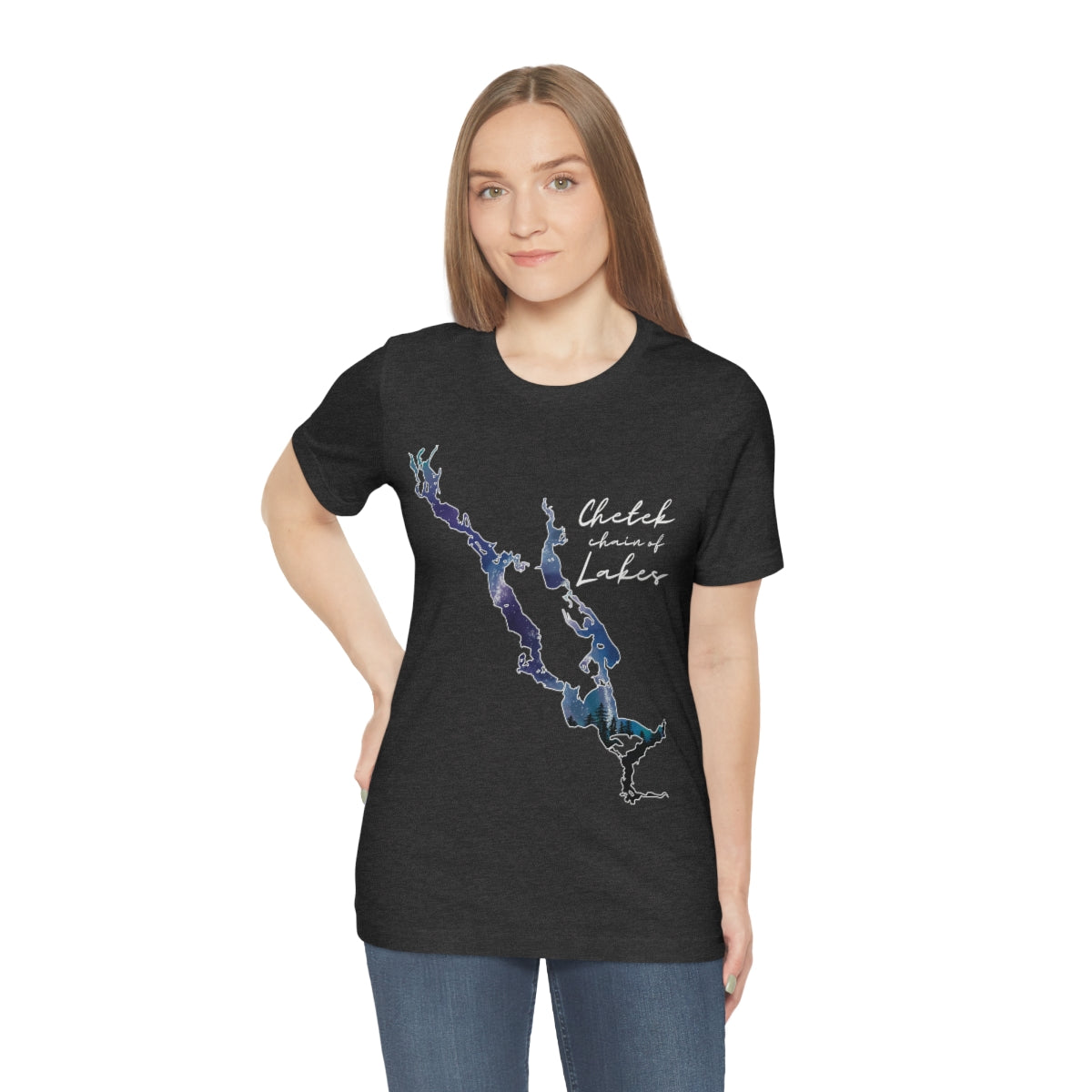 Chetek chain of Lakes | Northern Lights | Unisex Jersey T shirt