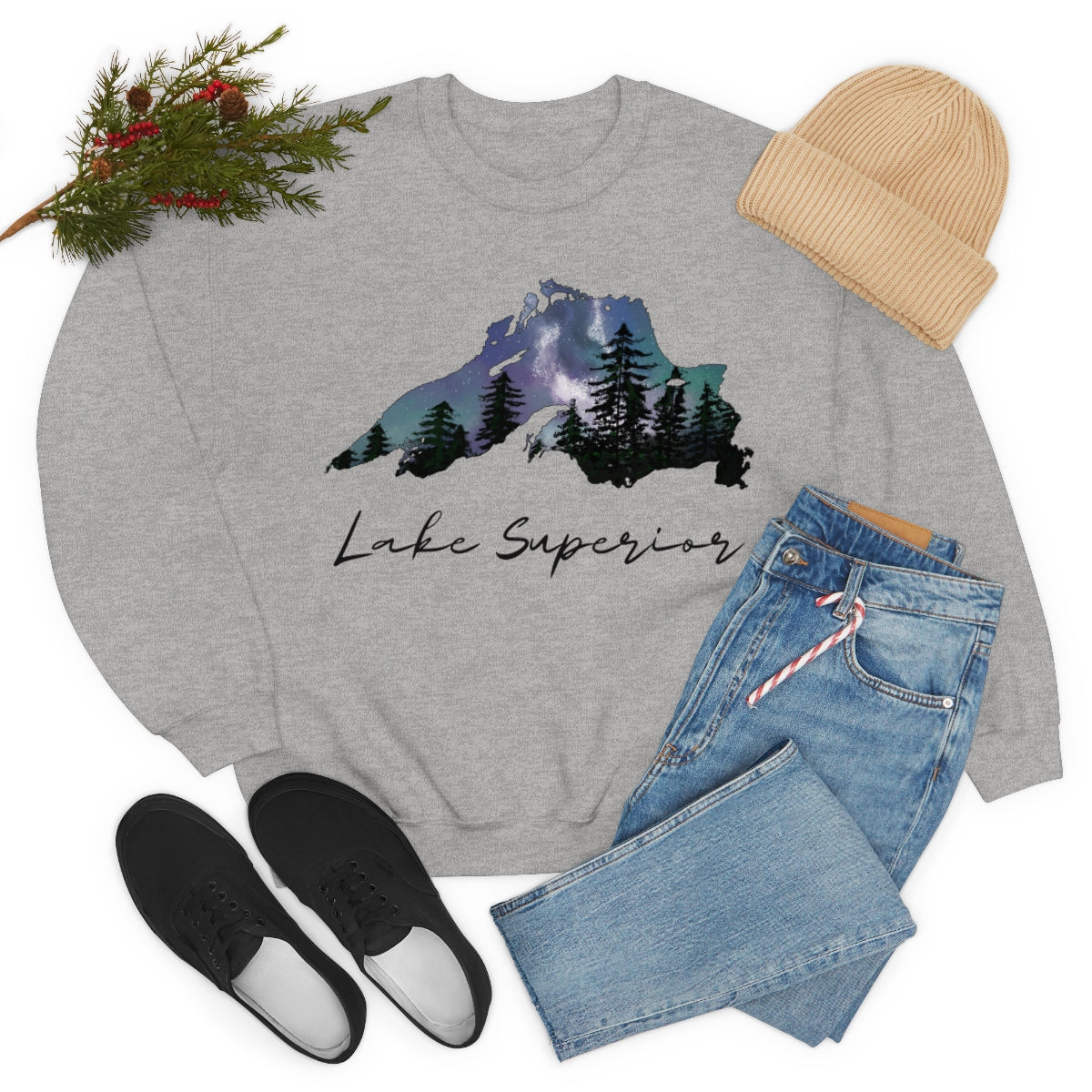 Lake Superior | Northern Lights | Crewneck Sweatshirt