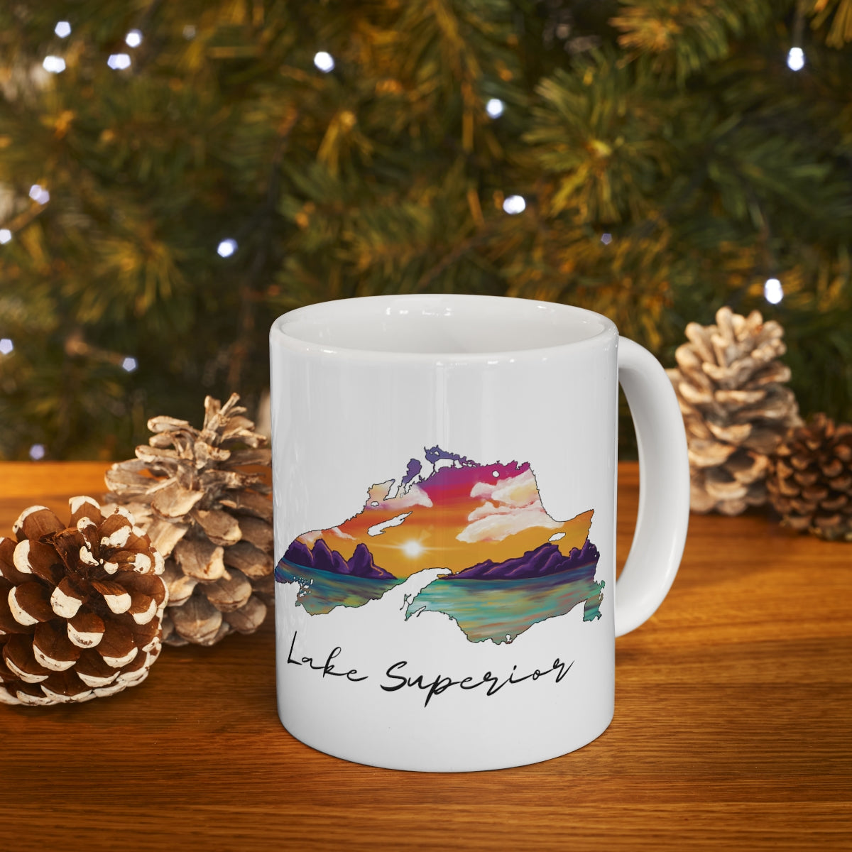 Lake Superior | Sunset Lake | White |  Sunset | Mug