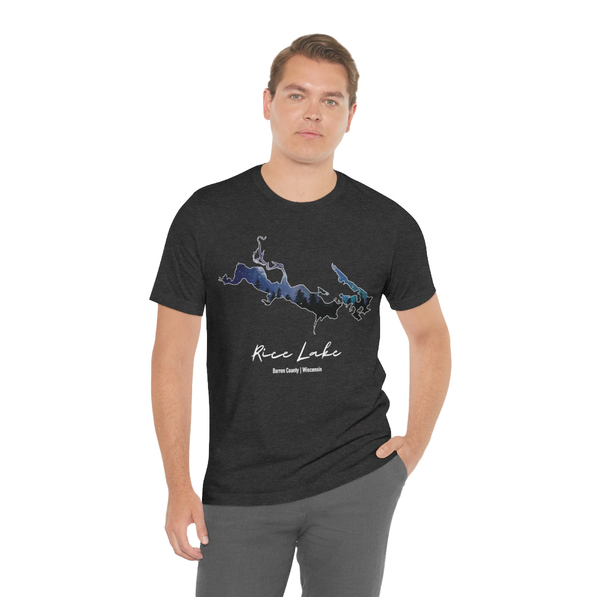 Rice Lake | Rice Lake Wisconsin | Barron County | Northern Lights | Unisex Jersey T shirt