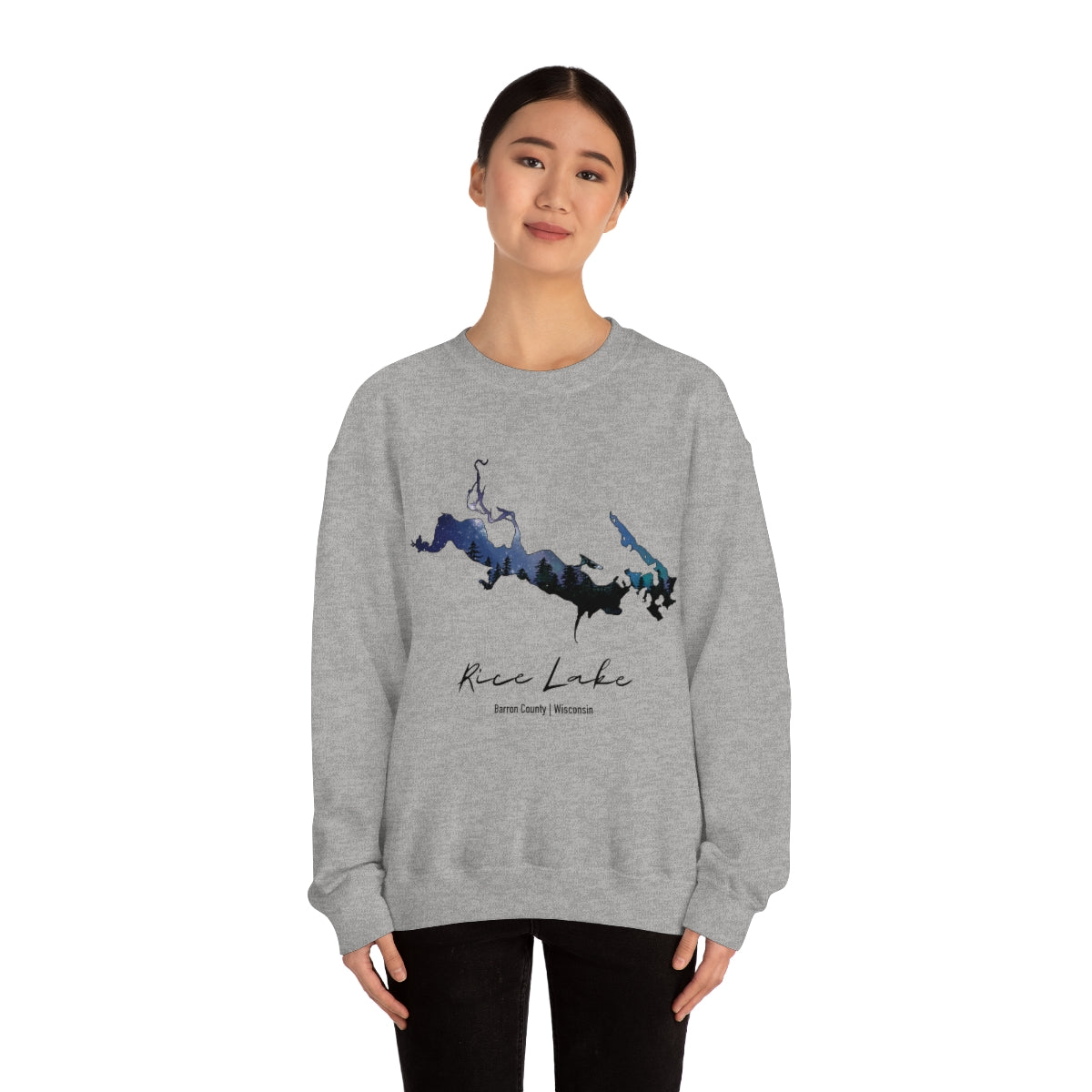 Rice Lake | Northern Lights | Crewneck Sweatshirt