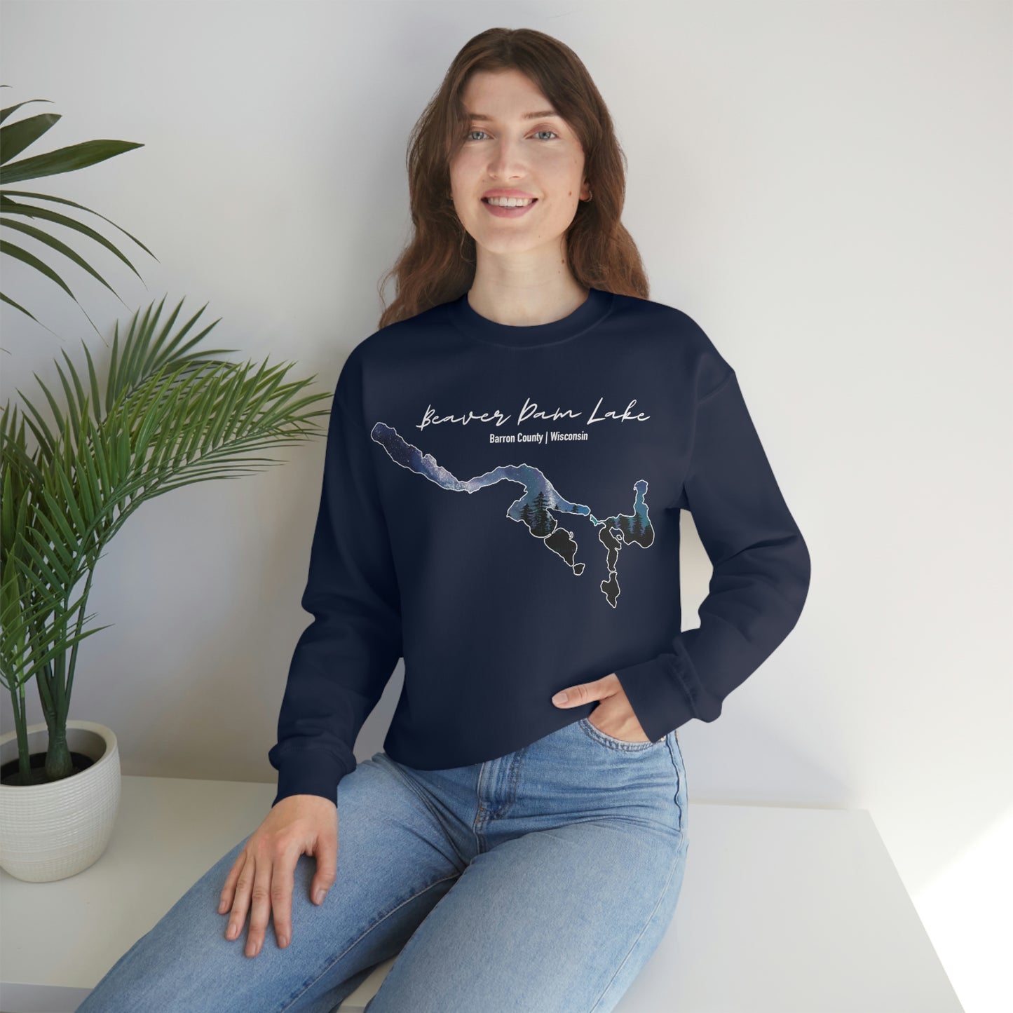 Beaver Dam Lake | Cumberland WI | Northern Lights | Crewneck Sweatshirt