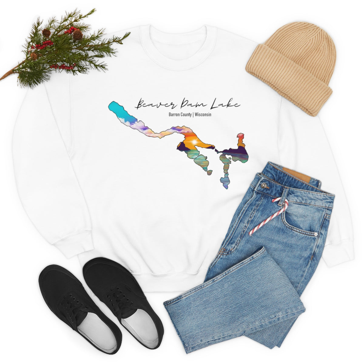 Beaver Dam Lake | Cumberland WI| Sunset | Crewneck Sweatshirt