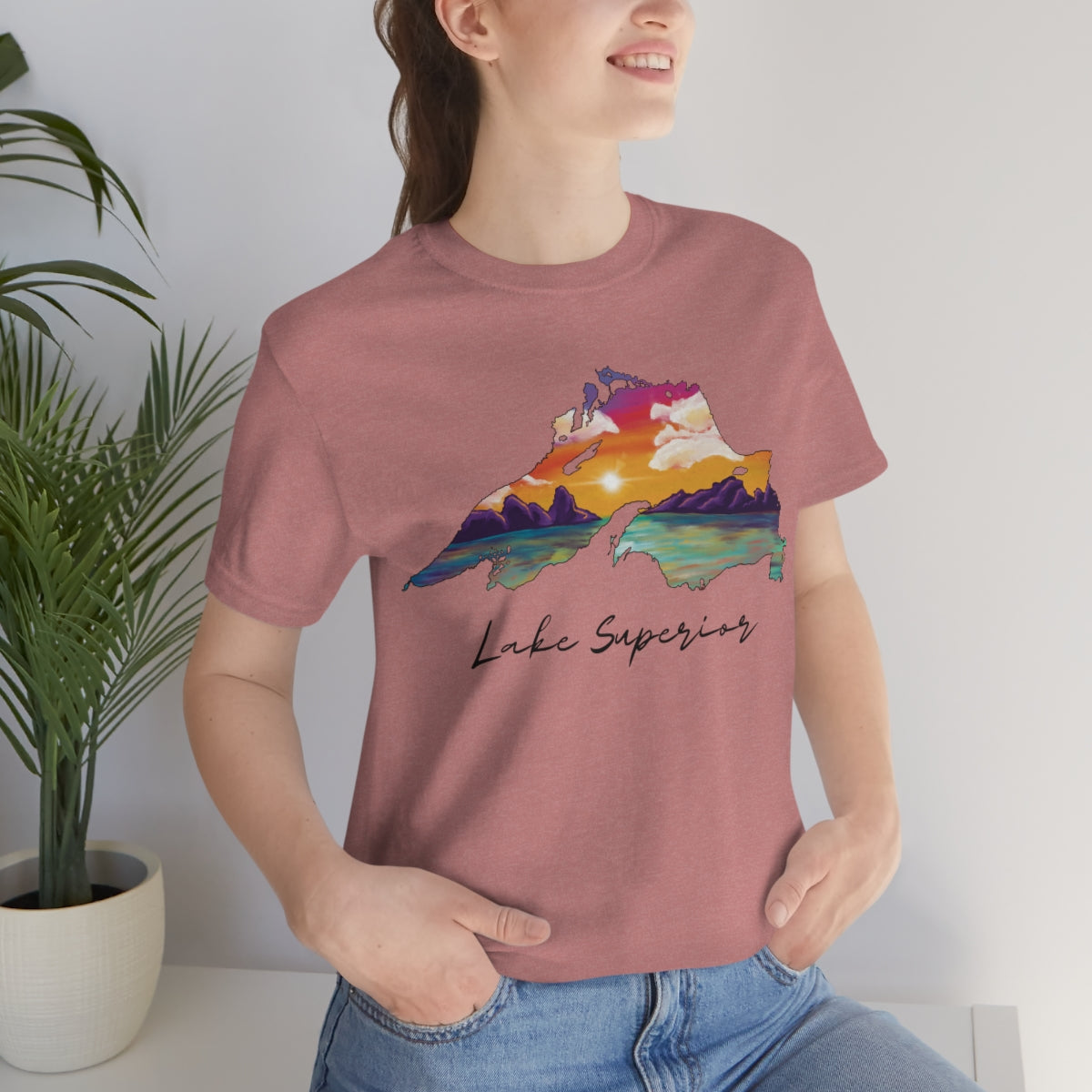 Lake Superior | Sunset Lake | Unisex Jersey T shirt