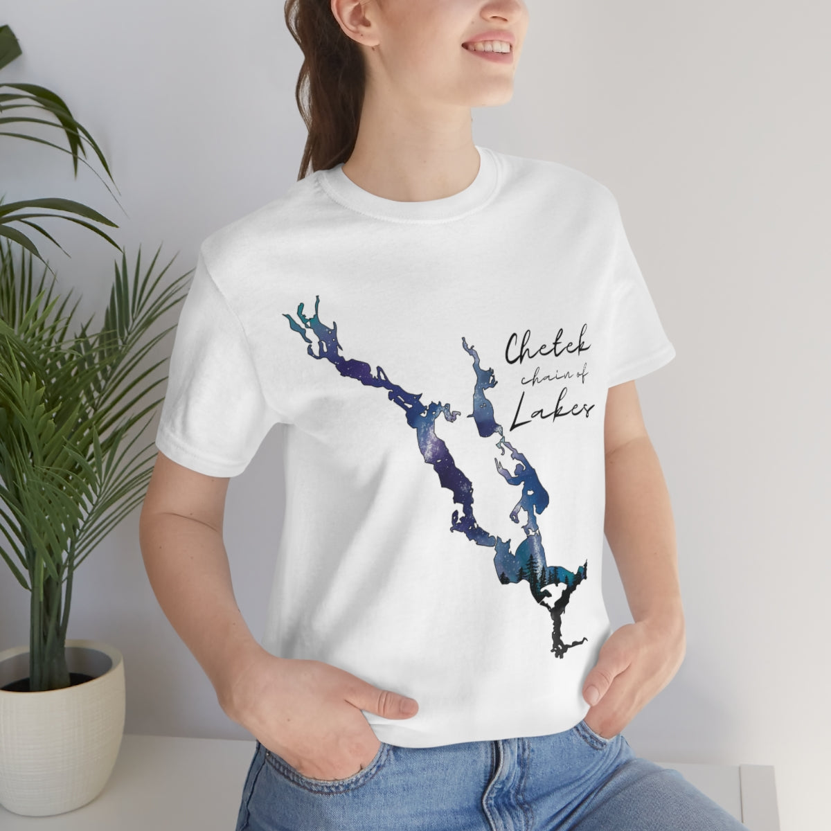 Chetek chain of Lakes | Northern Lights | Unisex Jersey T shirt