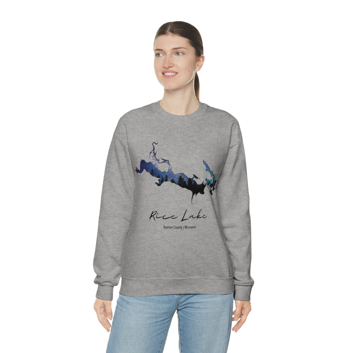 Rice Lake | Northern Lights | Crewneck Sweatshirt