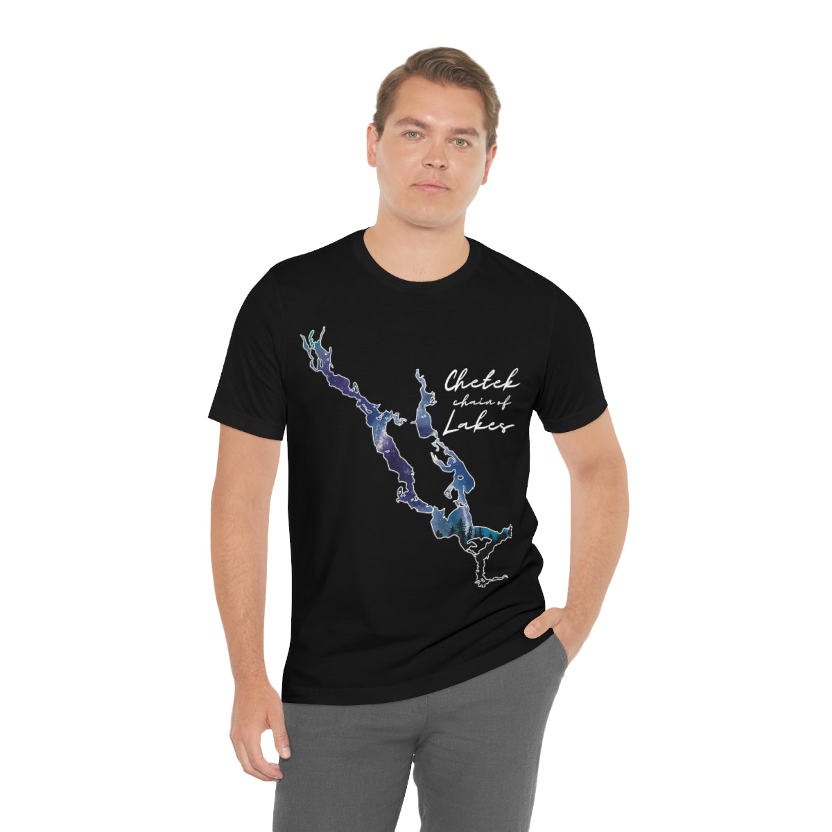 Chetek chain of Lakes | Northern Lights | Unisex Jersey T shirt