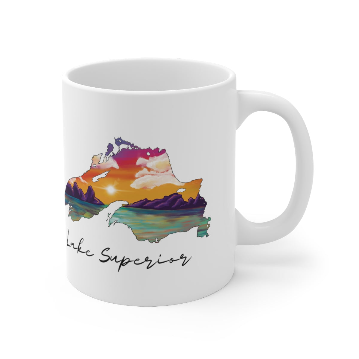 Lake Superior | Sunset Lake | White |  Sunset | Mug