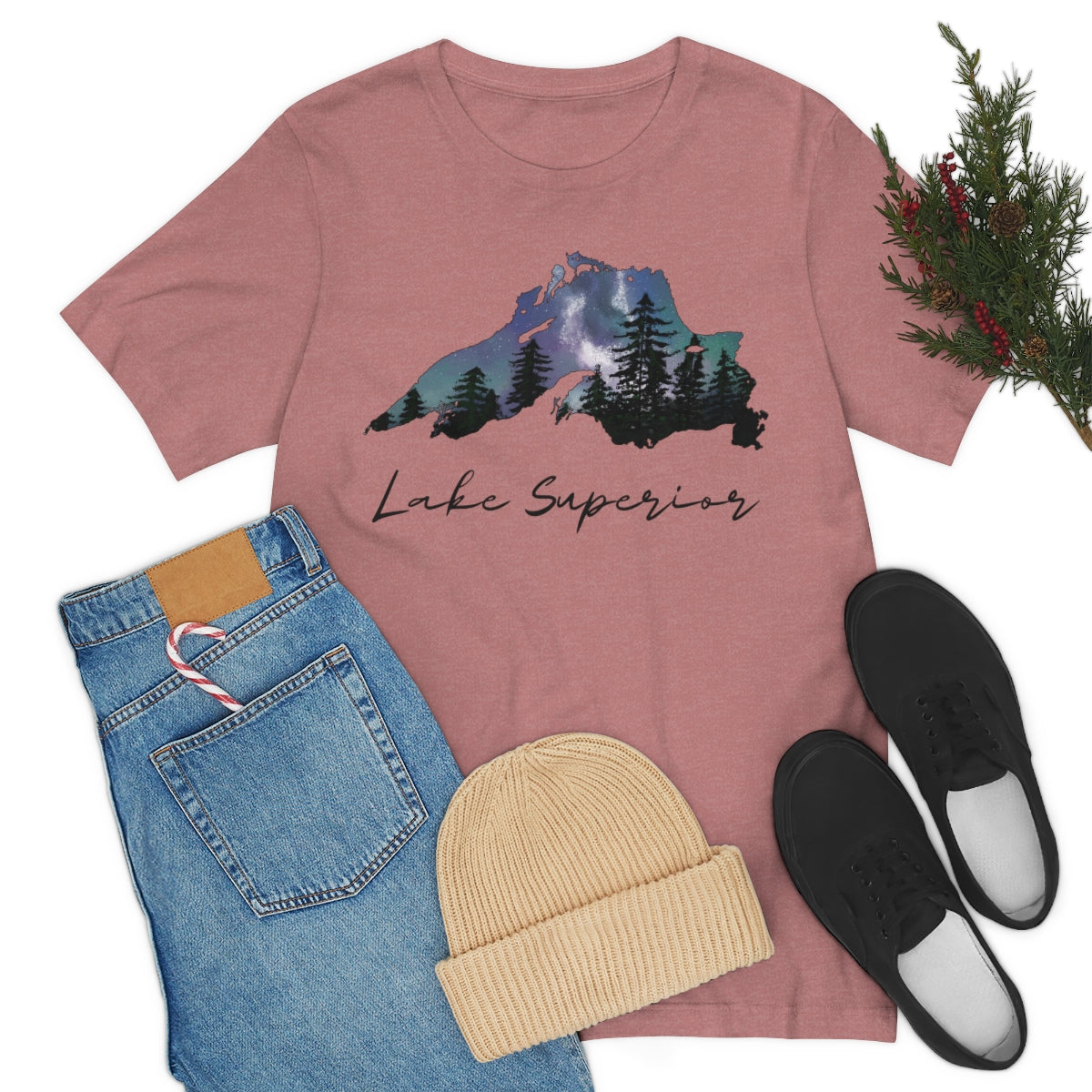 Lake Superior | Northern Lights | Crew Neck T Shirt