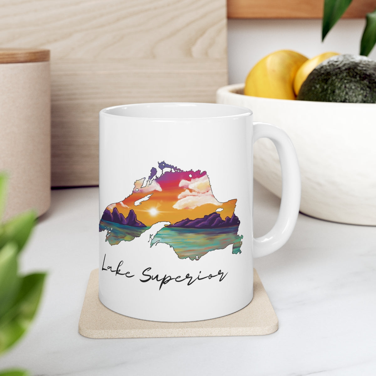 Lake Superior | Sunset Lake | White |  Sunset | Mug