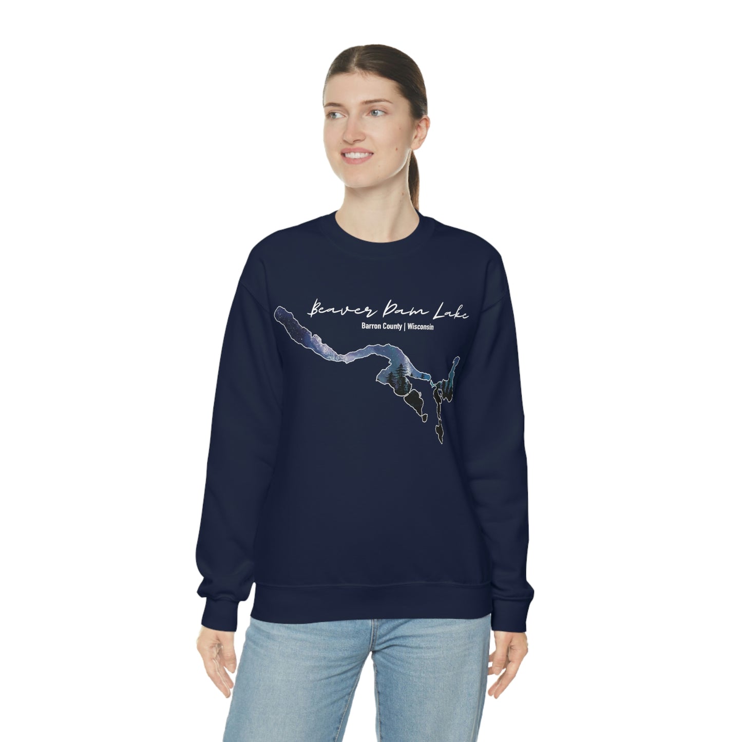 Beaver Dam Lake | Cumberland WI | Northern Lights | Crewneck Sweatshirt